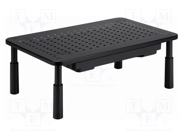 Monitor stand; 20kg; black; plastic,steel; 370x235x140mm