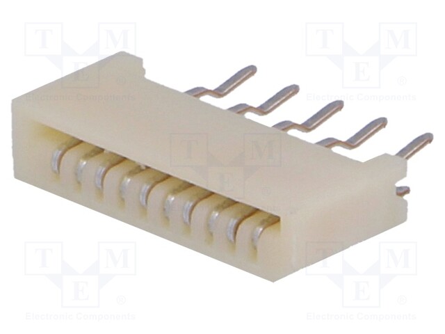 Connector: FFC (FPC); straight; PIN: 10; NON-ZIF; THT; 50V; 500mA