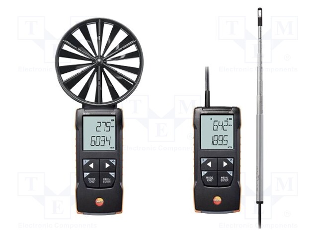 Thermoanemometer; 0,01÷30m/s,0,3÷20m/s; -20÷70°C,0÷50°C