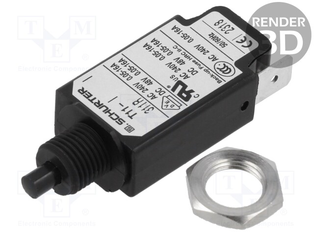 Circuit breaker; Urated: 240VAC; 48VDC; 14A; SPST; Poles: 1; screw