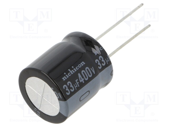 Capacitor: electrolytic; THT; 33uF; 400VDC; Ø18x20mm; Pitch: 7.5mm
