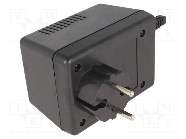 Enclosure: for power supplies; vented; X: 65.5mm; Y: 92mm; Z: 57mm