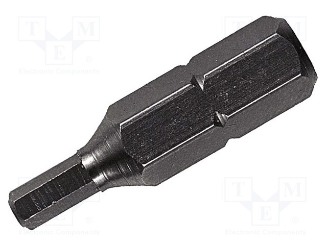 Screwdriver bit; Allen hex key; HEX 5mm; Overall len: 25mm