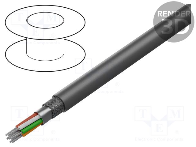 Wire; EcoFlex®; 6x24AWG; MPPE; dark grey; 600V; halogen free; 30.5m