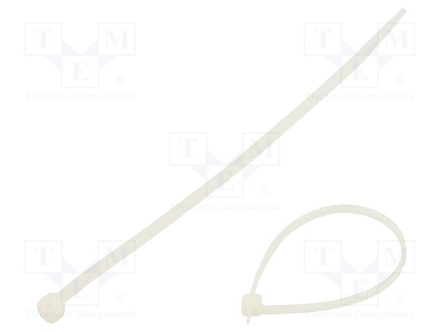 Cable tie; L: 200mm; W: 4.8mm; polyamide; 220N; natural; 100pcs.