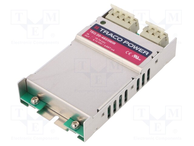 Converter: DC/DC; 20W; Uin: 18÷75V; Uout: 15VDC; Uout2: -15VDC; OUT: 2