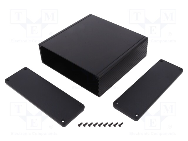 Enclosure: with panel; 1455; X: 165mm; Y: 160mm; Z: 51mm; aluminium