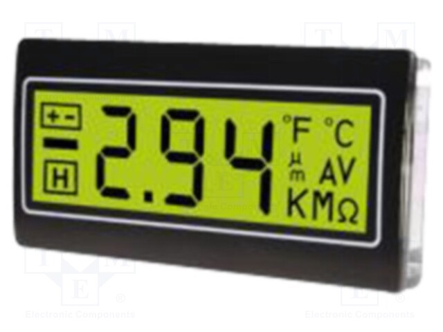 Panel; LCD 3,5 digit 10mm,with a backlit; 48x24mm; Range: 200mV