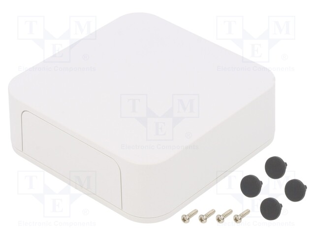 Enclosure: with panel; PF; X: 100mm; Y: 100mm; Z: 35mm; ABS; white