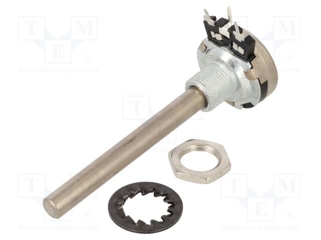 Potentiometer: shaft; single turn; 100kΩ; 200mW; THT; 6mm; metal