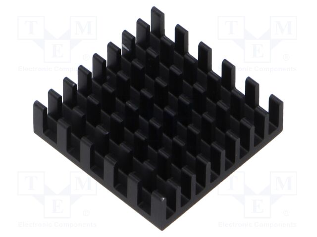 Heatsink: extruded; grilled; black; L: 21mm; W: 21mm; H: 6mm; anodized