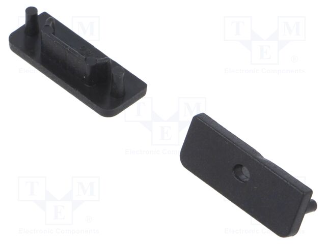 Cap for LED profiles; black; ABS; GEN2,with hole; Pcs: 20