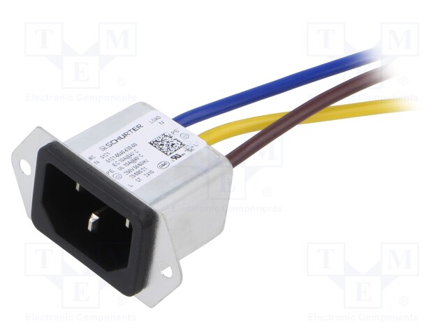 Connector: AC supply; socket; male; 10A; 250VAC; IEC 60320; C14 (E)