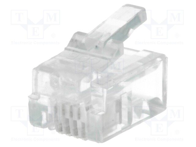 Plug; RJ11; PIN: 4; unshielded; gold-plated; Layout: 6p4c; 26AWG; IDC