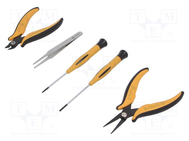 Kit: general purpose; Kit: tweezers,pliers,screwdrivers; bag