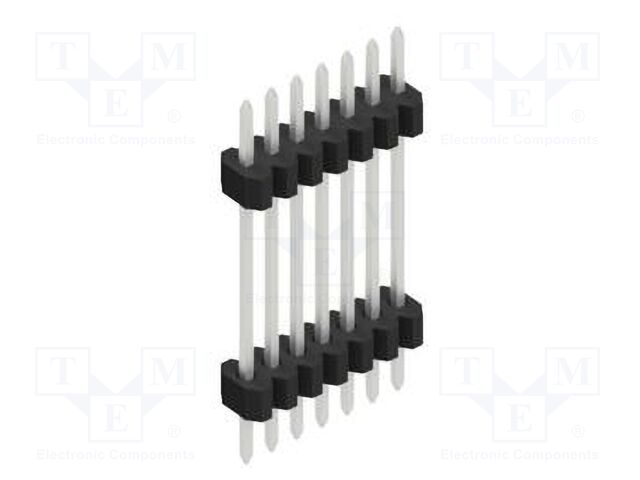 Connector: pin strips; pin header; male; PIN: 7; 1.27mm; THT; 1x7