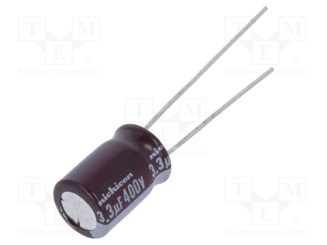 Capacitor: electrolytic; THT; 3.3uF; 400VDC; Ø8x11.5mm; ±20%
