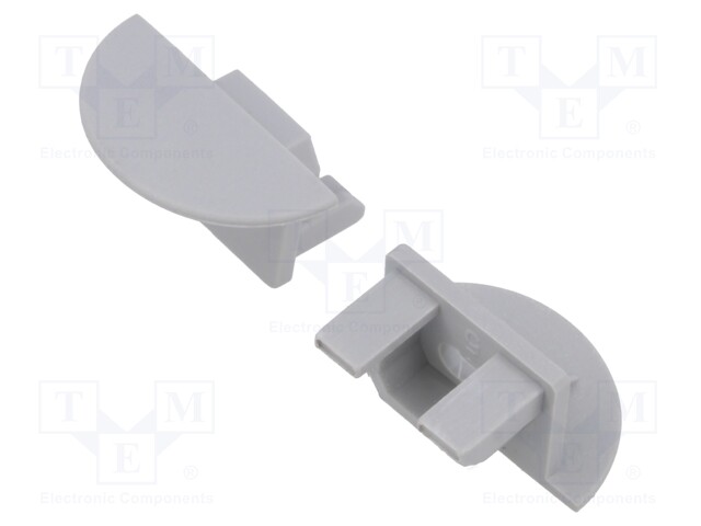 Cap for LED profiles; grey; PDS-NK; with hole