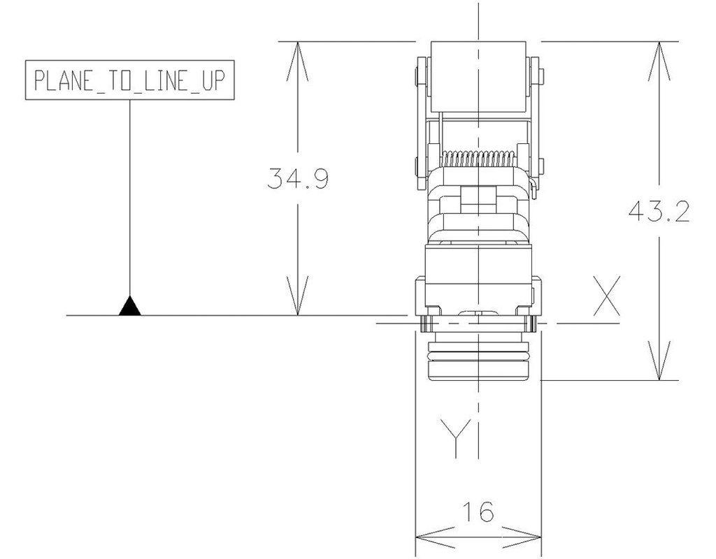 Driving head; angled lever with roller