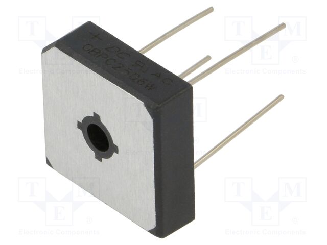 Bridge rectifier: single-phase; Urmax: 600V; If: 25A; Ifsm: 350A