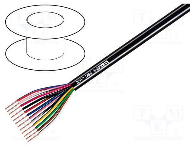 Wire; 3x0.22mm2; unshielded; 49V; 100m; OFC; stranded
