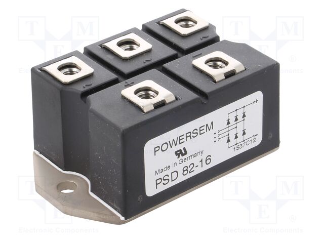 Three-phase bridge rectifier; Urmax: 1.6kV; If: 88A; Ifsm: 750A