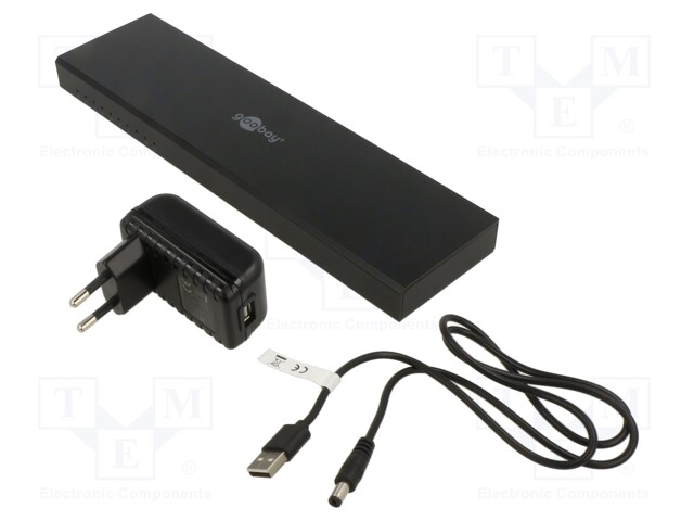 Splitter; HDCP 2.2,HDMI 2.0; black; Input: DC socket,HDMI socket