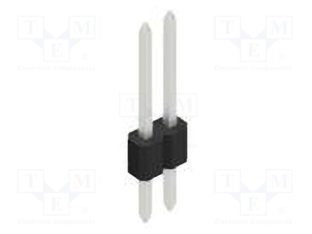 Connector: pin strips; pin header; male; PIN: 2; 1.27mm; THT; 1x2