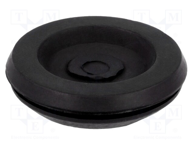 Grommet; with bulkhead; Ømount.hole: 16.2mm; Øhole: 11mm; black