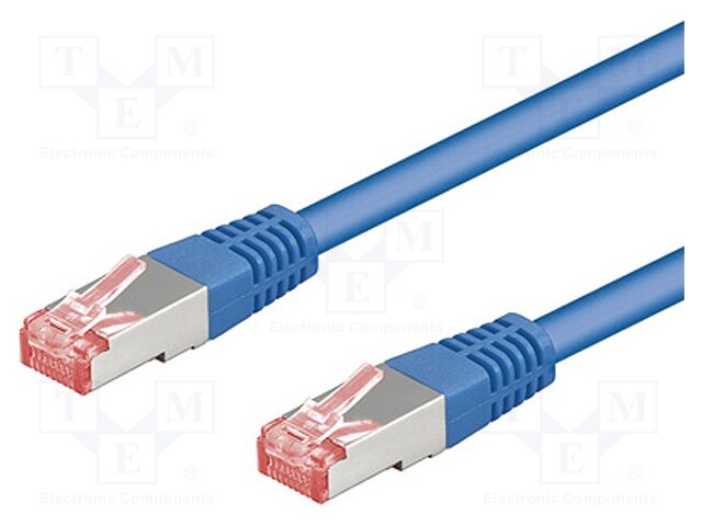 Patch cord; S/FTP; 6a; stranded; Cu; LSZH; blue; 1m; halogen free