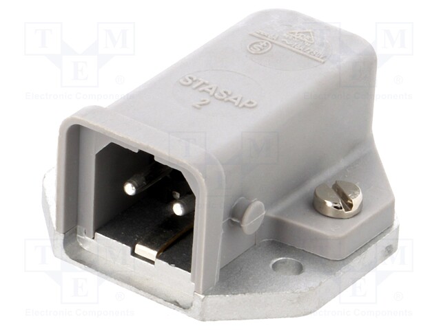 Connector: rectangular; ST; socket; male; PIN: 2; tinned; IP54; 16A