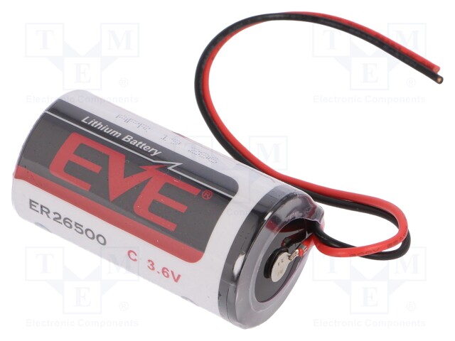 Battery: lithium; 3.6V; C; 150mm leads; Ø26x50mm; 8500mAh
