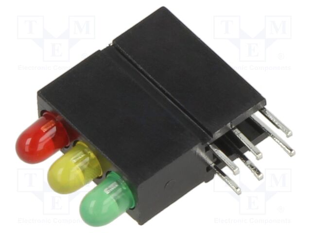 LED; in housing; 2.8mm; No.of diodes: 3; red/green/yellow; 20mA
