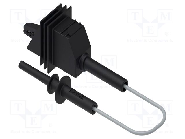 Test lead; 10A; banana plug 4mm,aligator clip; insulated; Len: 1m