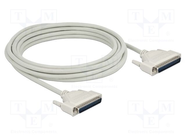 Cable; D-Sub 37pin plug,both sides; Len: 5m; beige; Øcable: 8mm