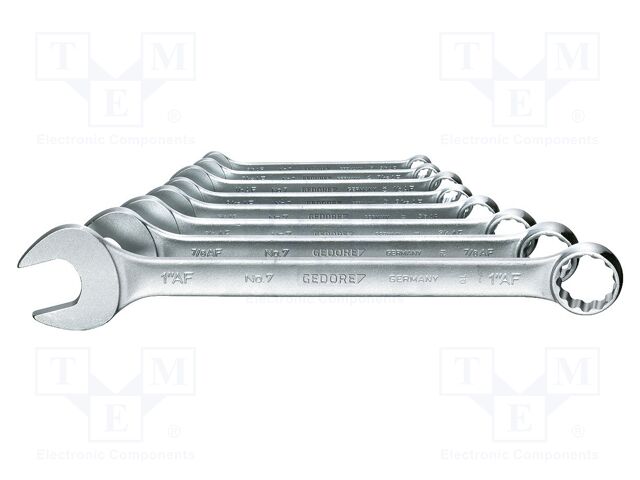 Wrench-set; combination spanner; Chrom-vanadium steel; 8pcs.