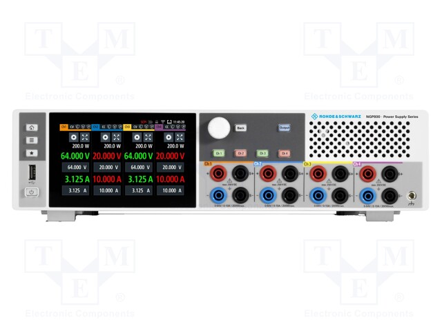 Bench Power Supply, Adjustable, 4 Output, 0 V, 64 V, 0 A, 10 A