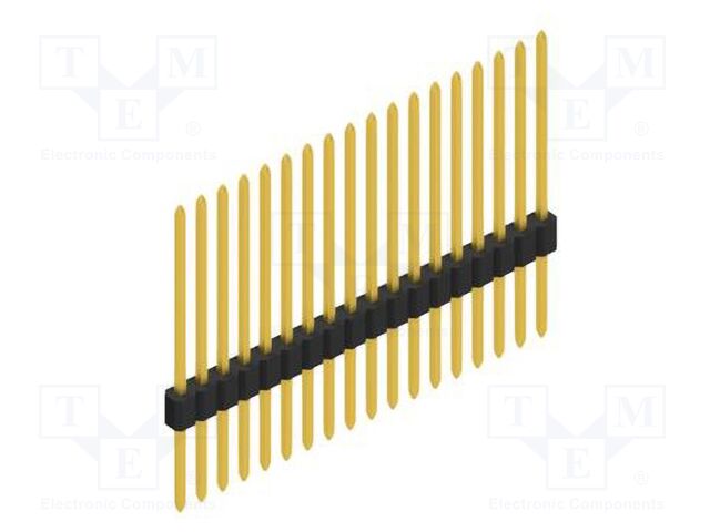 Connector: pin strips; pin header; male; PIN: 18; 1.27mm; THT; 1x18