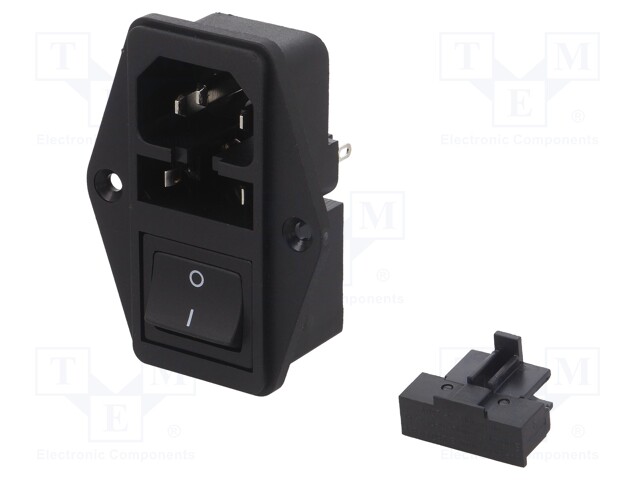 Connector: AC supply; socket; male; 10A; 250VAC; IEC 60320; C14 (E)