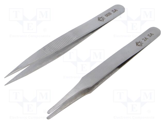 Kit: tweezers; universal; Kit: PG-2A-SA,PN00B; 2pcs.