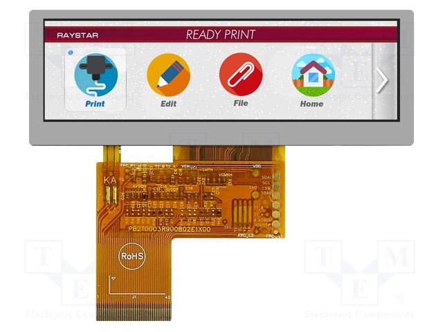 Display: TFT; 3.9"; 480x128; Illumin: LED; Dim: 105.5x37x3.05mm