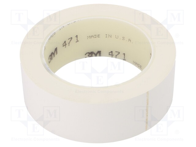 Tape: marking; white; L: 33m; W: 38mm; Thk: 0.13mm; 2.5N/cm; 130%