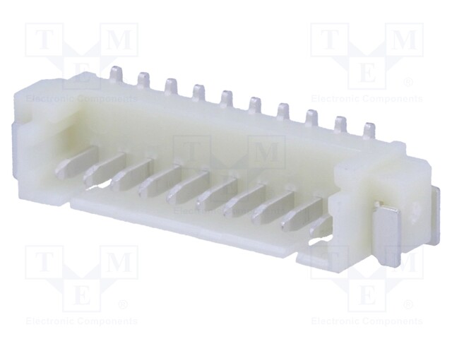 Socket; wire-board; male; 1.25mm; PIN: 10; SMT; 125V; 1A; tinned