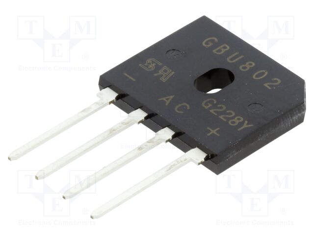 Bridge rectifier: single-phase; 8A; flat; THT