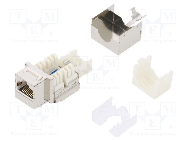 Socket; RJ45; PIN: 8; Cat: 6; Keystone; gold-plated; Layout: 8p8c; IDC