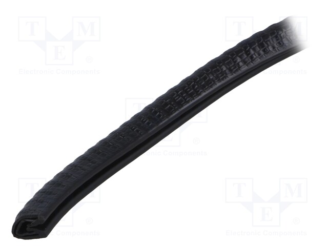 Hole and edge shield; PVC; L: 5m; black; H: 9.5mm; W: 6.5mm; -40÷90°C
