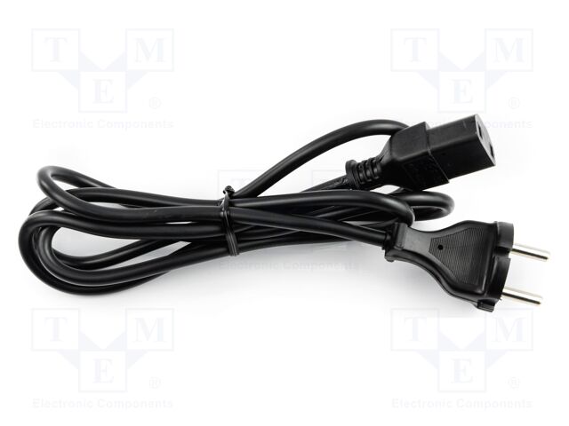 Mains cable; CEE 7/17 (C) plug; 2m