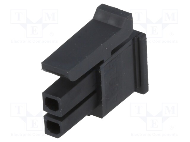 Plug; wire-board; female; Micro-Fit 3.0; 3mm; PIN: 2; w/o contacts