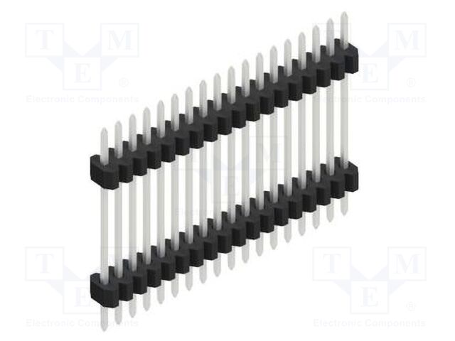 Connector: pin strips; pin header; male; PIN: 18; 1.27mm; THT; 1x18
