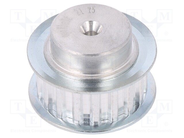 Belt pulley; T5; W: 10mm; whell width: 21mm; Ø: 29.4mm; aluminium